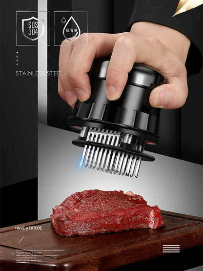 56-Blade Needle Meat Tenderizer – Stainless Steel Kitchen Tool for Steak, Chicken & BBQ