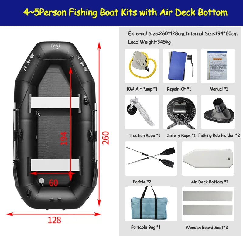 Professional Inflatable Dinghy Raft Set – Tear-Resistant PVC, 1–6 Persons (1.75–3.6m)