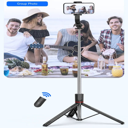 BSLIUFANG new 1.7M Wireless Selfie Stick for Smartphone with Bluetooth Remote, Portables Foldable Stand for Vlog Shooting Record