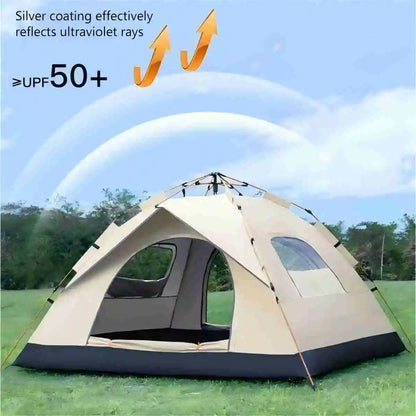 4-Person Pop-Up Camping Tent – Two Doors & Two Windows, 4-Season, 1500-2000mm Waterproof