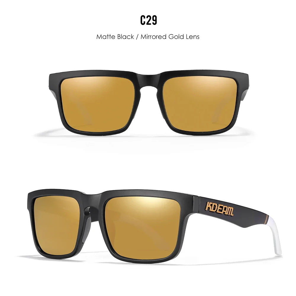 KDEAM Classic Square Sunglasses Men Women Category 3 Polarized Sun Glasses Unique Frame Surface Eyewear With Case Box KD332