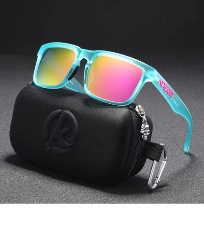 KDEAM Classic Square Sunglasses Men Women Category 3 Polarized Sun Glasses Unique Frame Surface Eyewear With Case Box KD332
