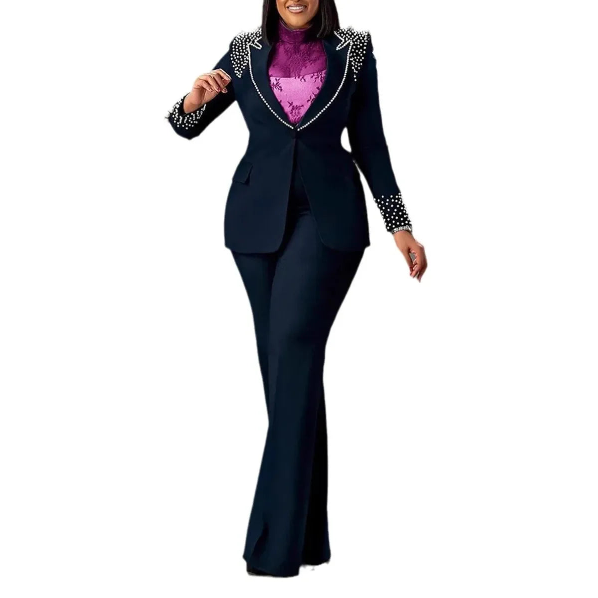 Customized 2 Piece Women Sets Plus Size Dashiki African New Arrival Matching Two Pieces Sets Blazer Coat Top Pants Suits Outfits