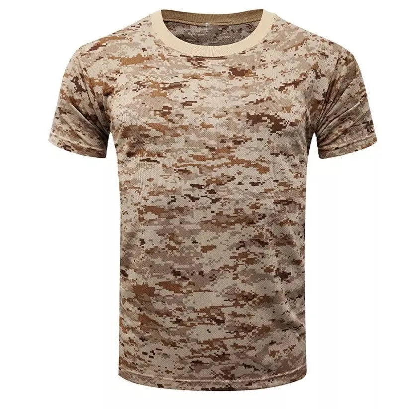 Men's 3D Camo Print T-Shirt – Quick-Dry Polyester, Short Sleeve, Sizes S–5XL