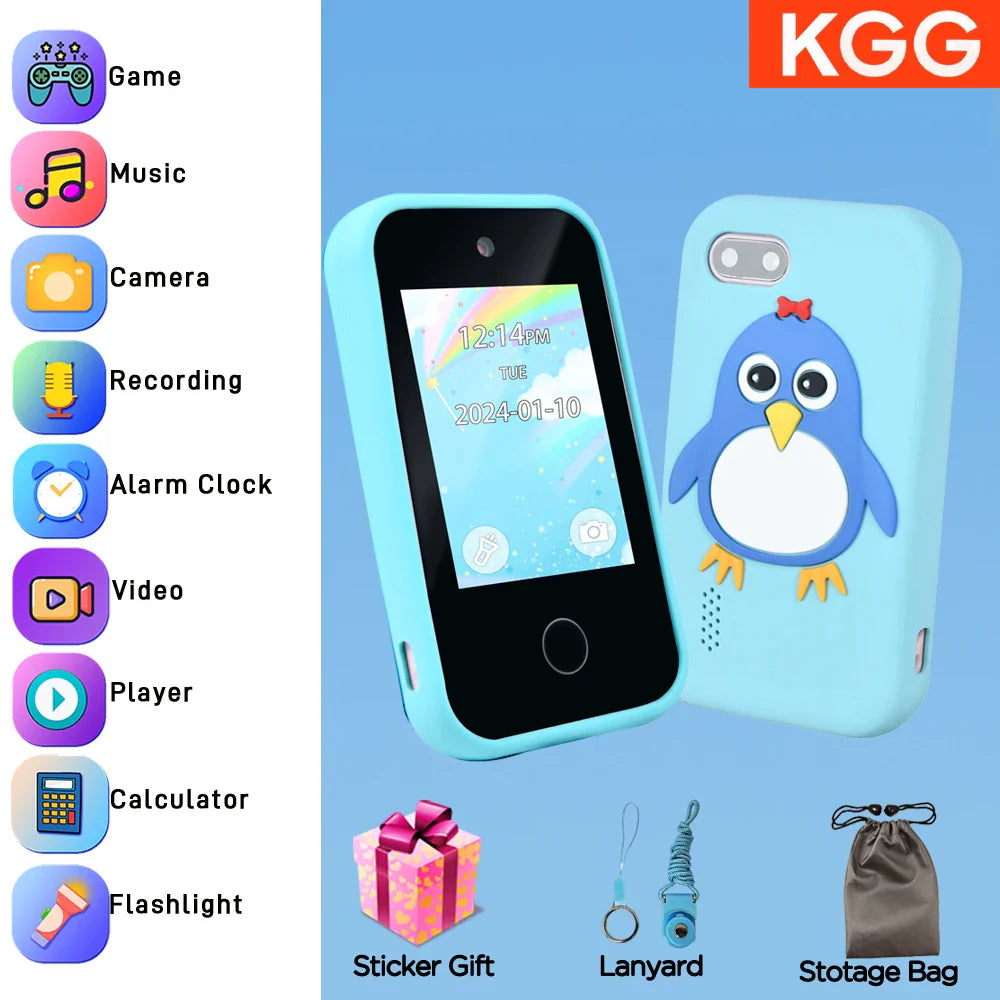 32GB Kids Smart Phone 2.8'' IPS Mini Toy Phone Music Player  28 Games Alarm Clock Flashlight Dual Camera Educational Funny Toys