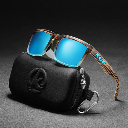 KDEAM Classic Square Sunglasses Men Women Category 3 Polarized Sun Glasses Unique Frame Surface Eyewear With Case Box KD332