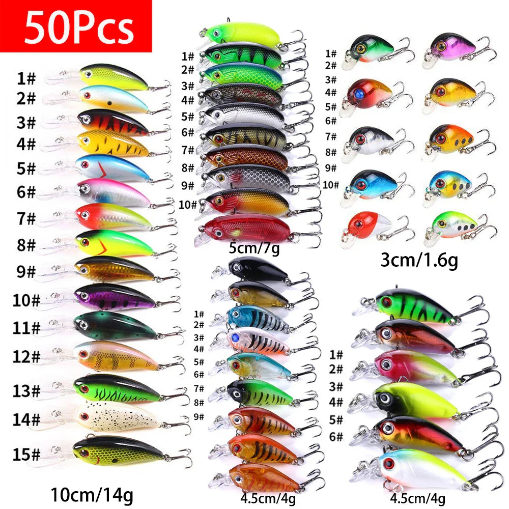 Fishing Lures Set Crankbait Tackle Hard Bait Kit Artificial Minnow Popper Pencil Swing Swimbait Wobblers Bionic Crank
