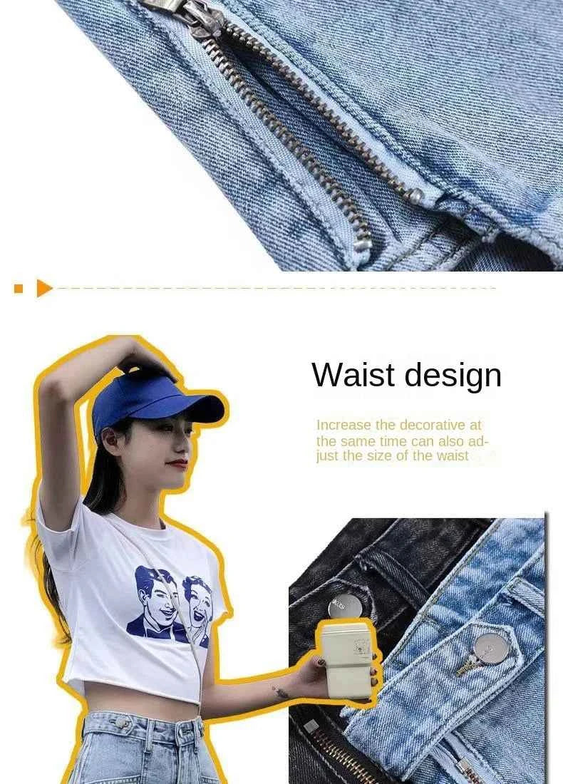Women's Korean Y2K Black Denim Shorts Summer Thin High Waist A-Line Loose Wide Leg Slimming Hot Pants