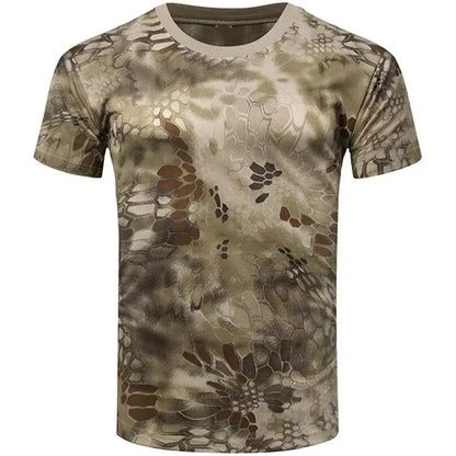 Men's 3D Camo Print T-Shirt – Quick-Dry Polyester, Short Sleeve, Sizes S–5XL