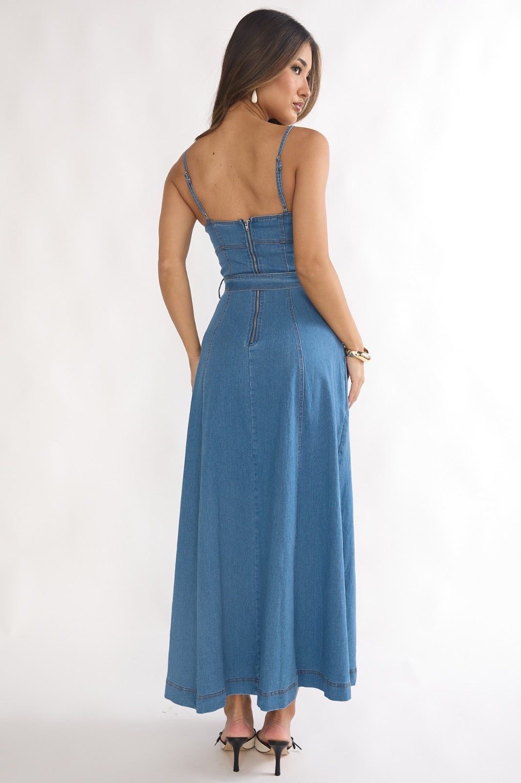 Summer Skies Denim Midi Dress - Denim