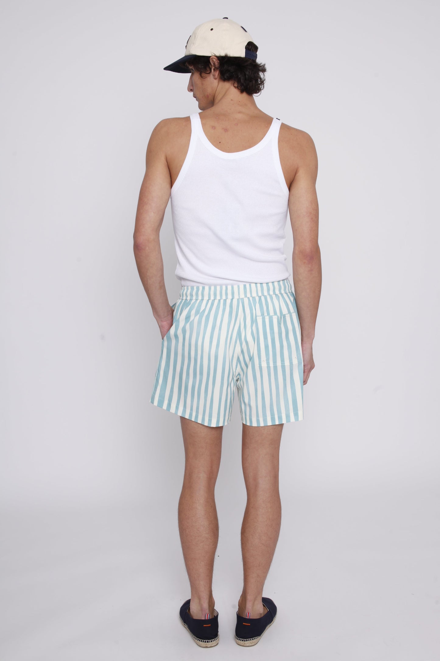 ‘Striper’ Swim Trunks (Blue)