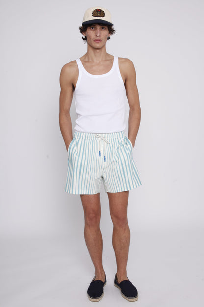 ‘Striper’ Swim Trunks (Blue)