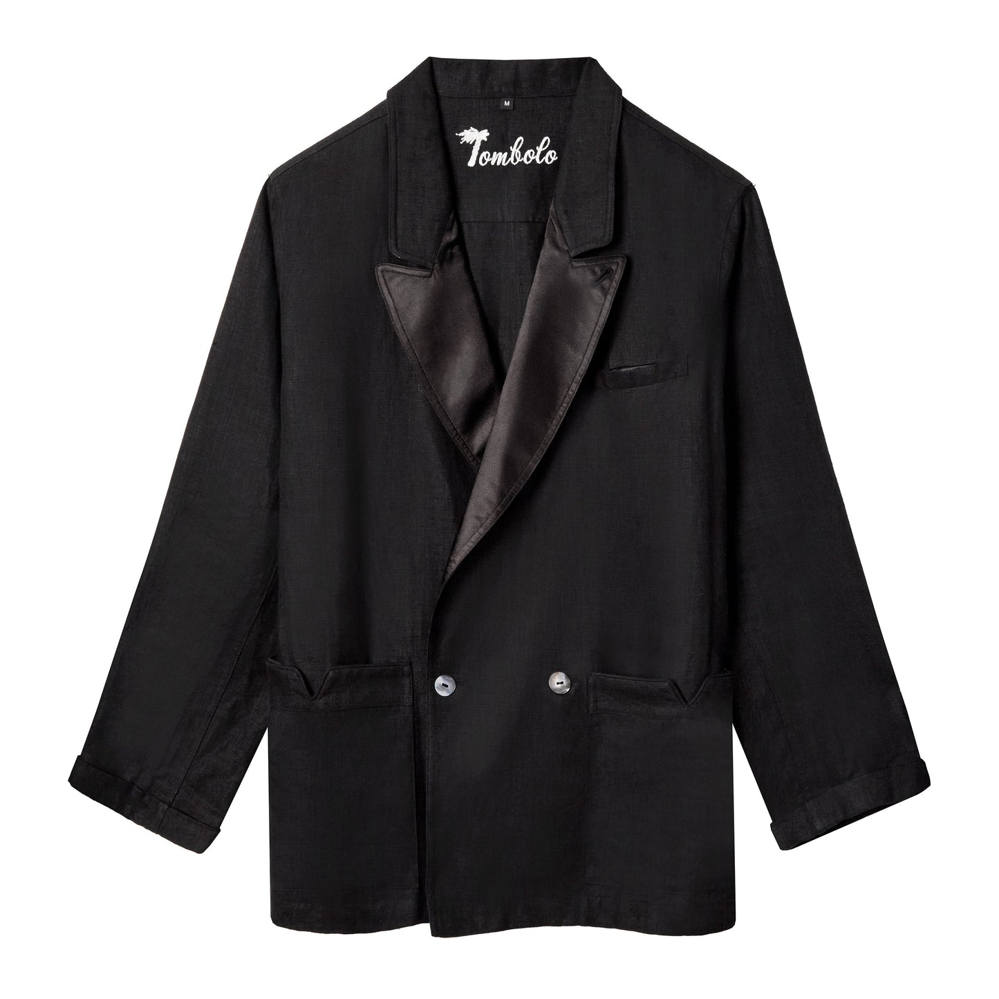 Easy-Going Tuxedo Jacket (Black Linen)