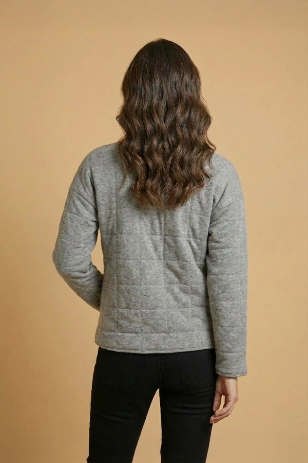 Johnny Was JWLA Grey Ethal Dolman Quilted Jacket J42624-E *