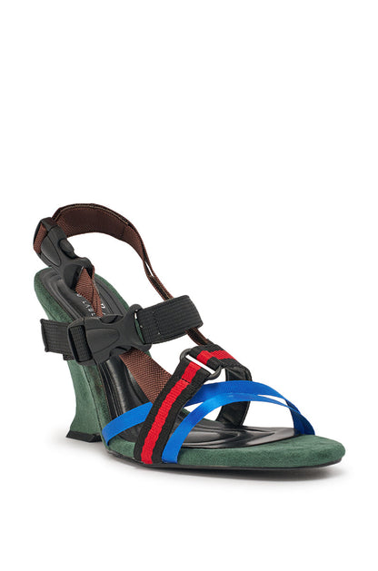 AKIRA GOLD VALTE MULTI WEDGE SANDAL WITH SPORTY HARDWARE