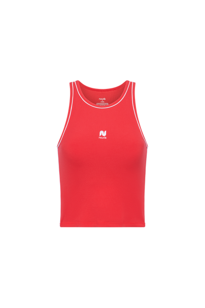 Sporty Rib Piped Racer Tank | Cayenne