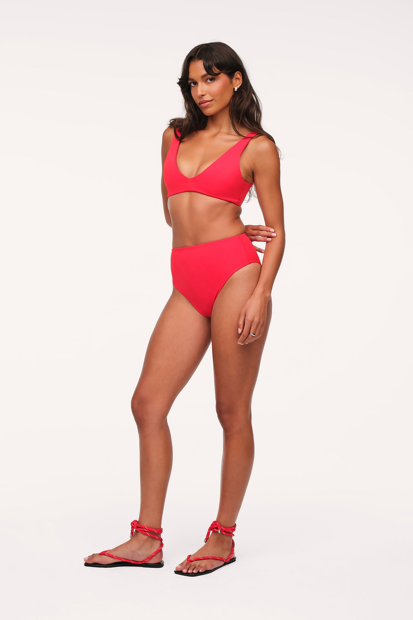 High Waist Bikini Bottom | Smooth Cayenne