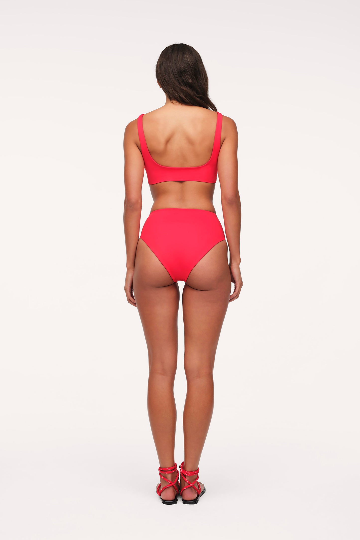 High Waist Bikini Bottom | Smooth Cayenne