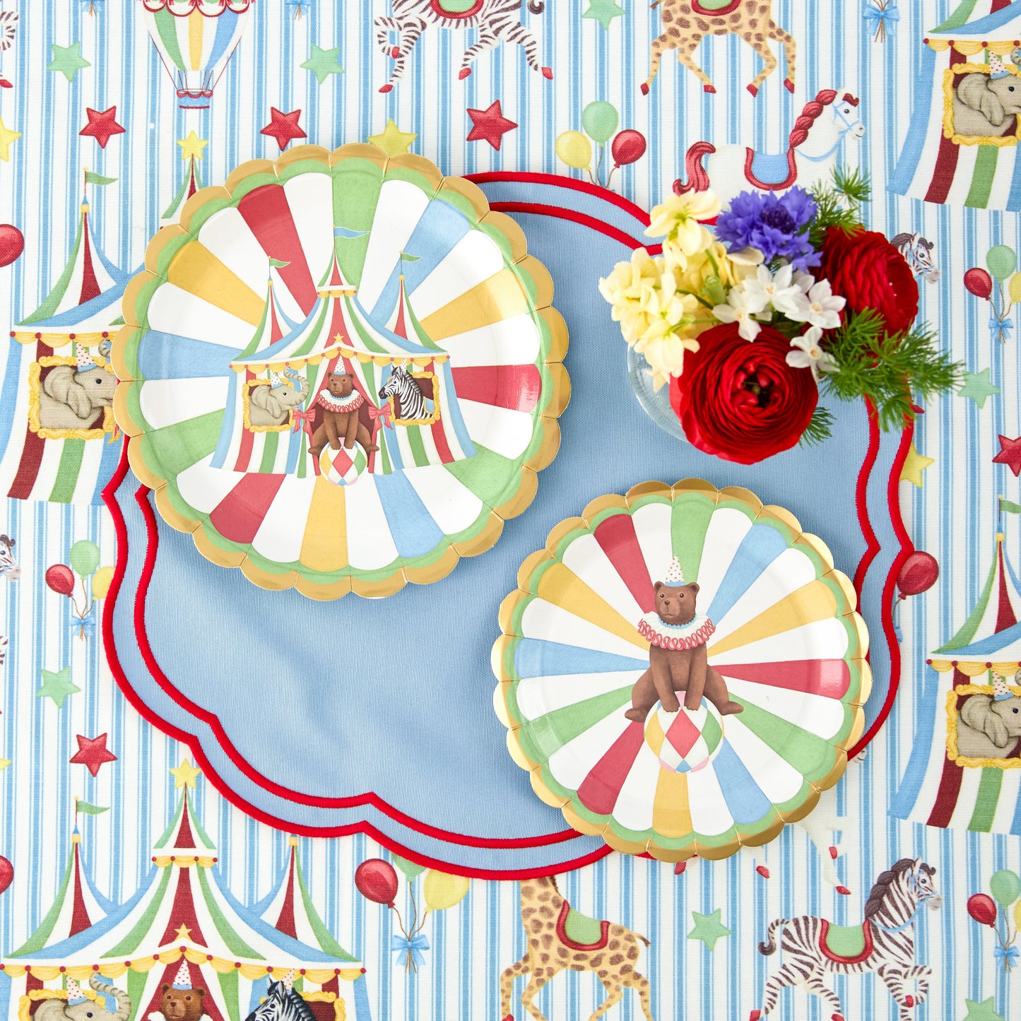 Blue & Red Eloise Placemats (Set of 4)