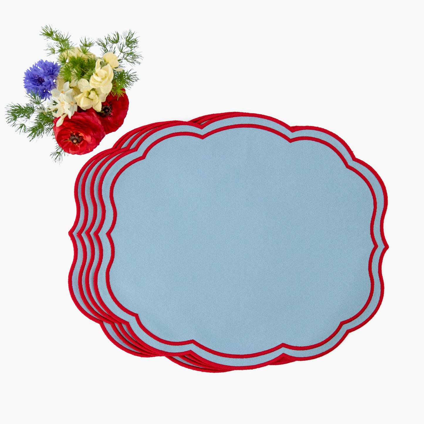 Blue & Red Eloise Placemats (Set of 4)