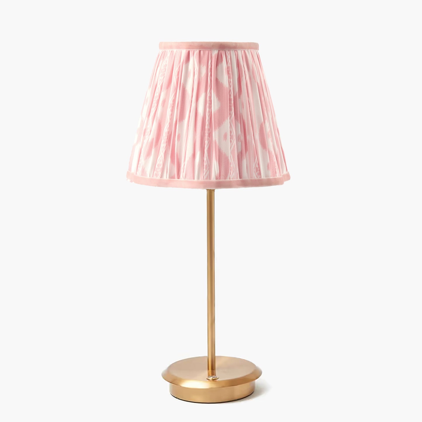 Tall Rechargeable Lamp with Pink Ikat Shade (18cm)