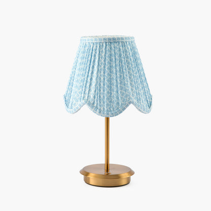 Soft Blue Lotus Deep Scalloped Lampshade (18cm)