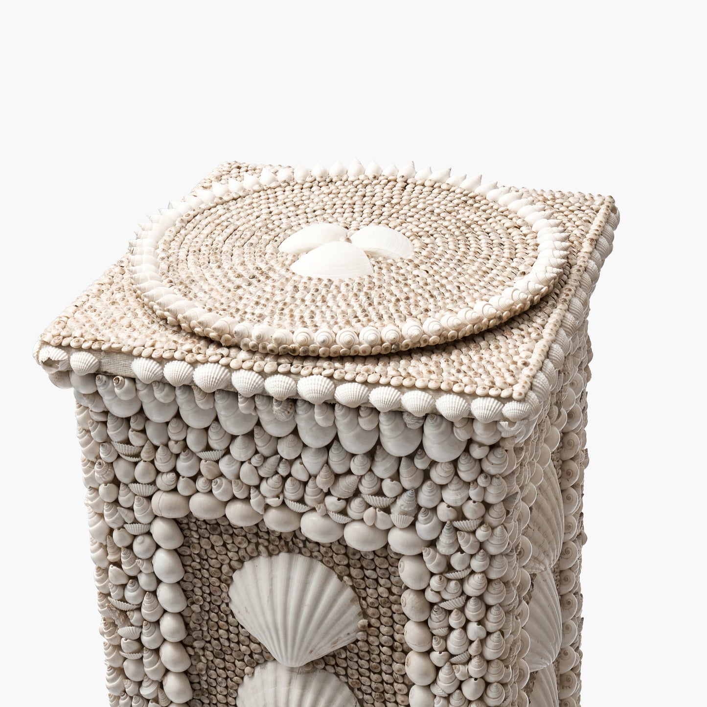 Large Mixed Shell Urn & Pedestal