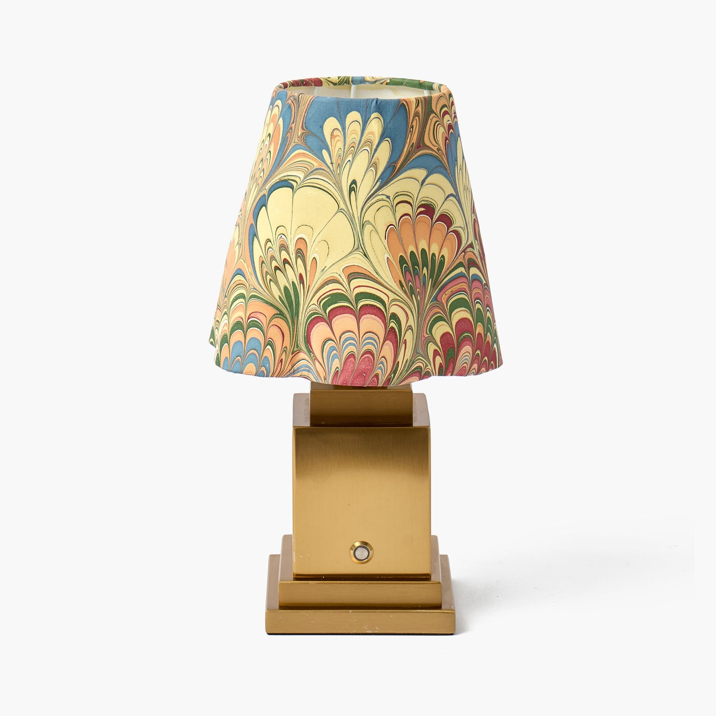 Square Rechargeable Lamp with Multi Marble Shade (18cm)