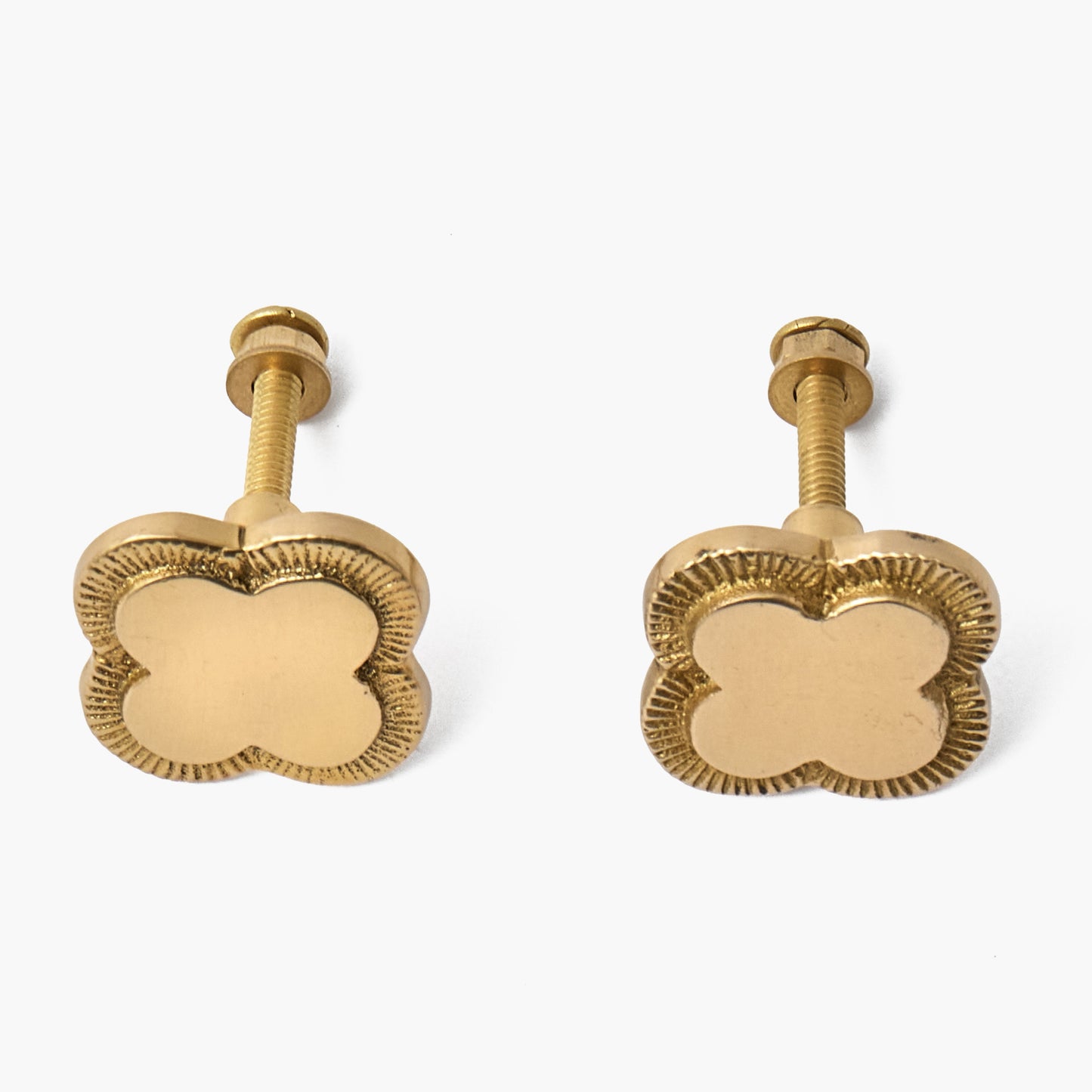 Quatrefoil Brass Knobs (Pair)