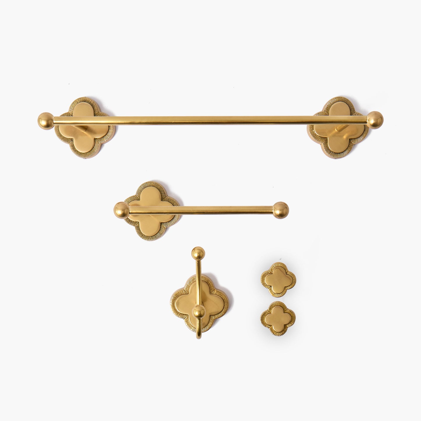 Quatrefoil Brass Knobs (Pair)