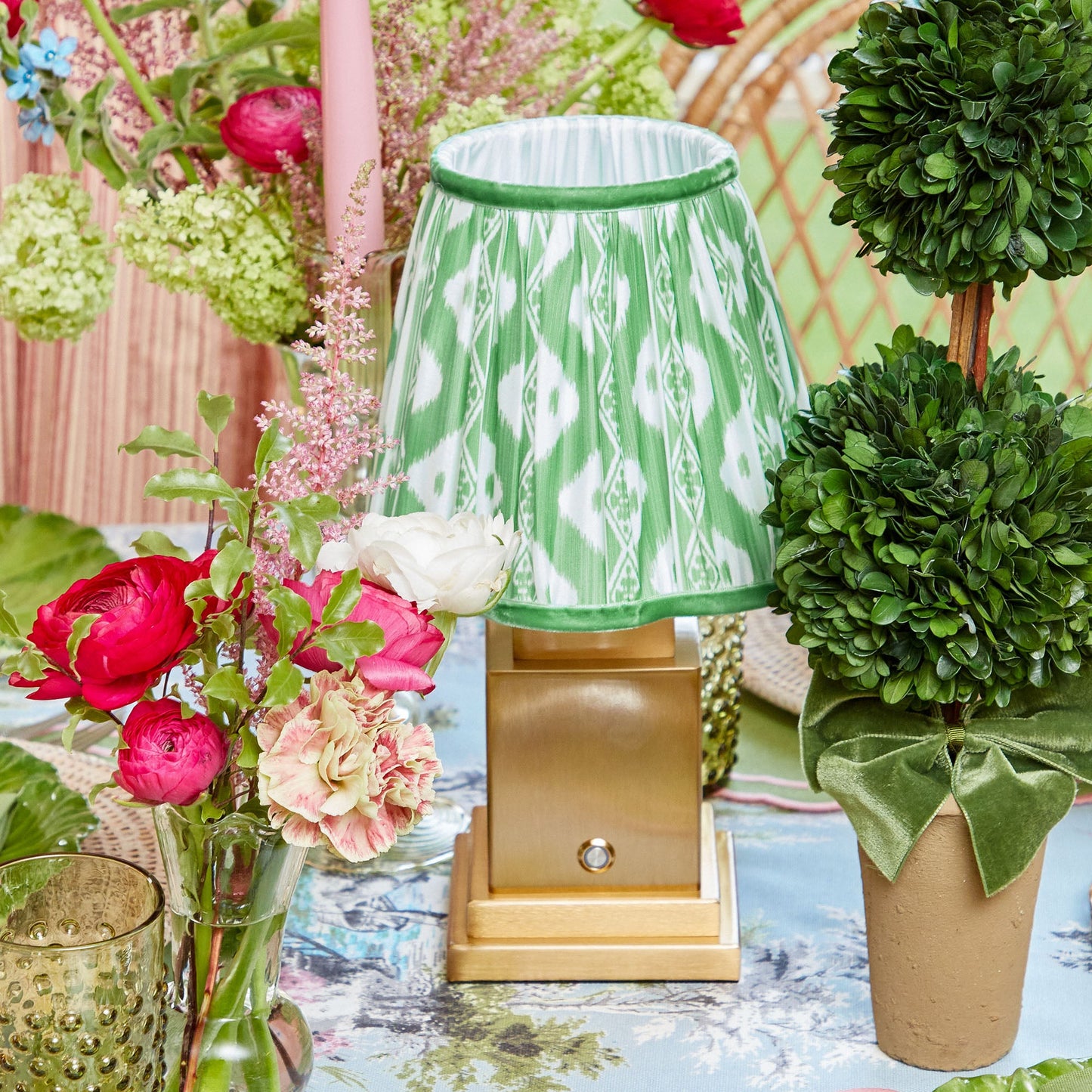 Green Ikat Lampshade (18cm)