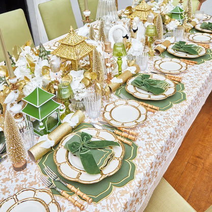 Gold Petal Bamboo Ceramic Starter Plate