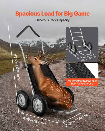500 lb All-Terrain Folding Deer Cart Game Hauler