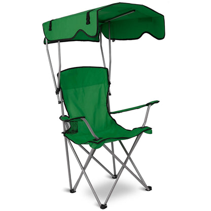 Foldable Camping Chair with Canopy & Cup Holder – 330 lb Capacity