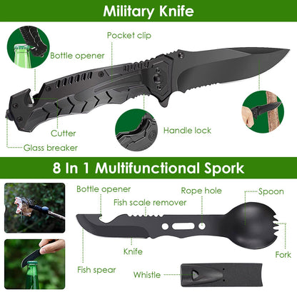 47-Piece Emergency Survival Kit with Tactical Pouch – Hiking, Camping & First Aid