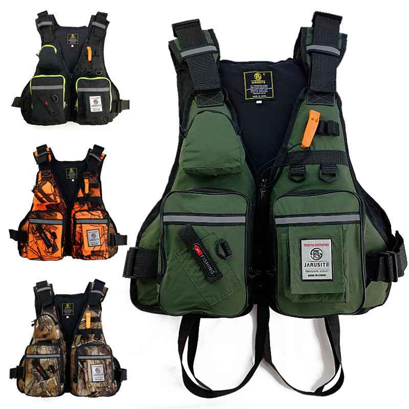 Fishing Life Vest with 16 Pockets – EPE Foam Buoyancy, One Size Fits Most