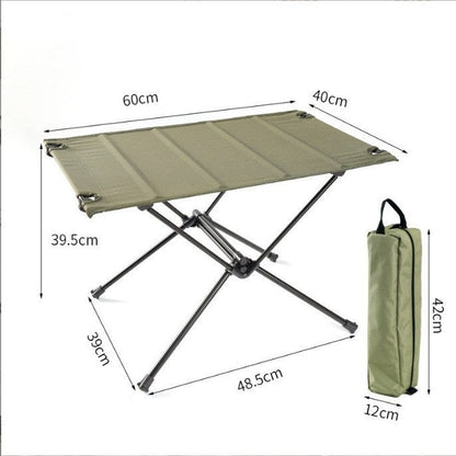 Portable Aluminum Alloy Folding Camp Table – Lightweight with Net Pocket Storage