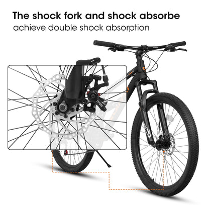 26" Adult Mountain Bike | 21-Speed, Dual Disc Brakes & Dual Shock Absorption