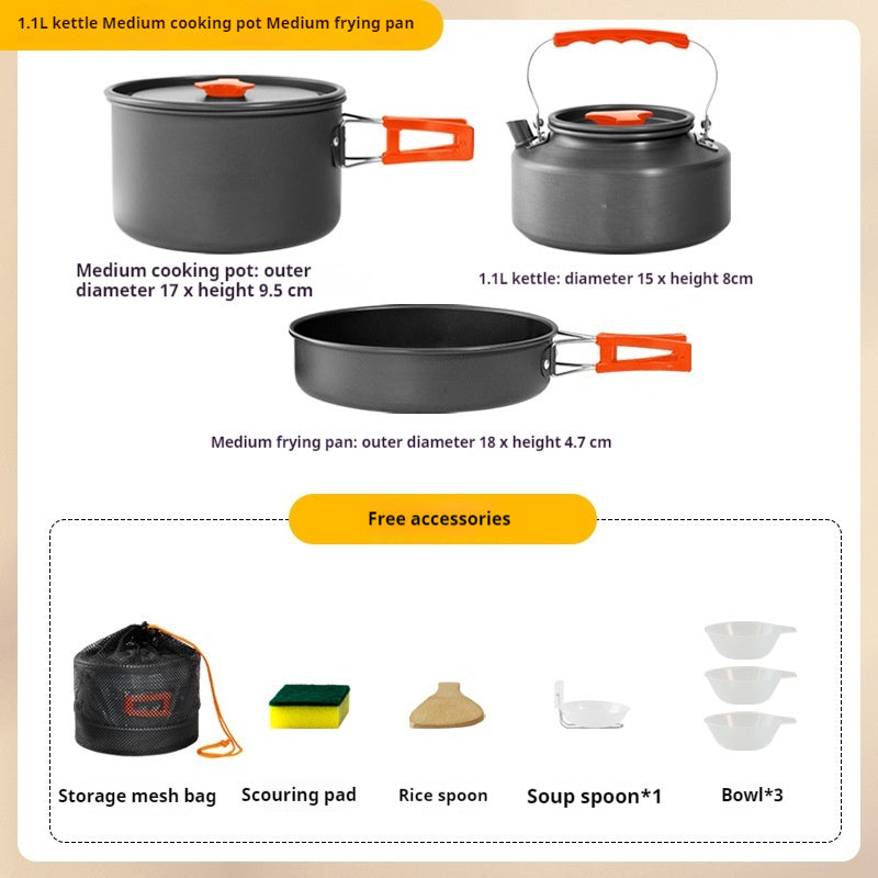 Aluminum Alloy Camping Cookware Set – 3 Piece