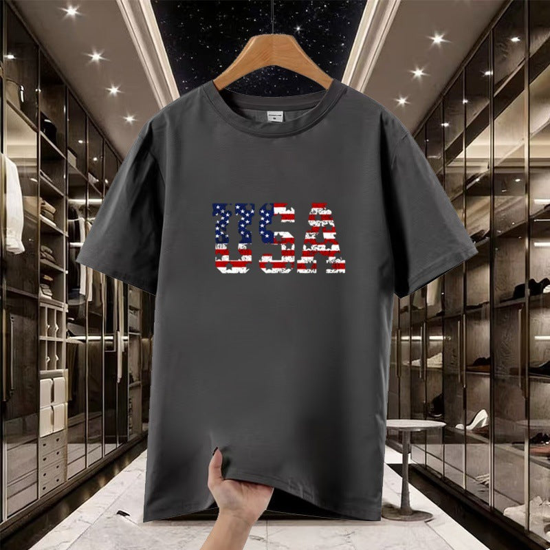 Unisex Letter-Print Loose Fit Short-Sleeve T-Shirt
