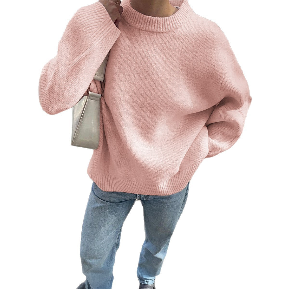 Women's Loose Fit Pullover Knit Sweater – 4 Colors