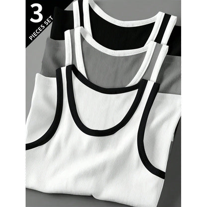Men's Slim Fit Cotton Tank Top 3-Pack