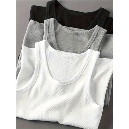 Men's Slim Fit Cotton Tank Top 3-Pack