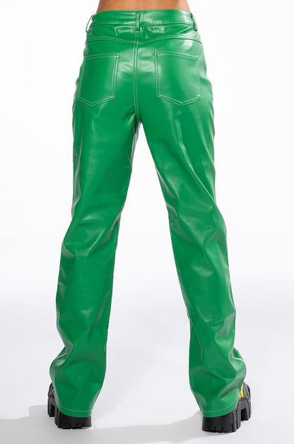 AFTER HOUR FAUX LEATHER STRAIGHT LEG PANTS