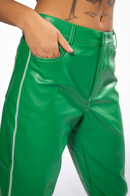 AFTER HOUR FAUX LEATHER STRAIGHT LEG PANTS
