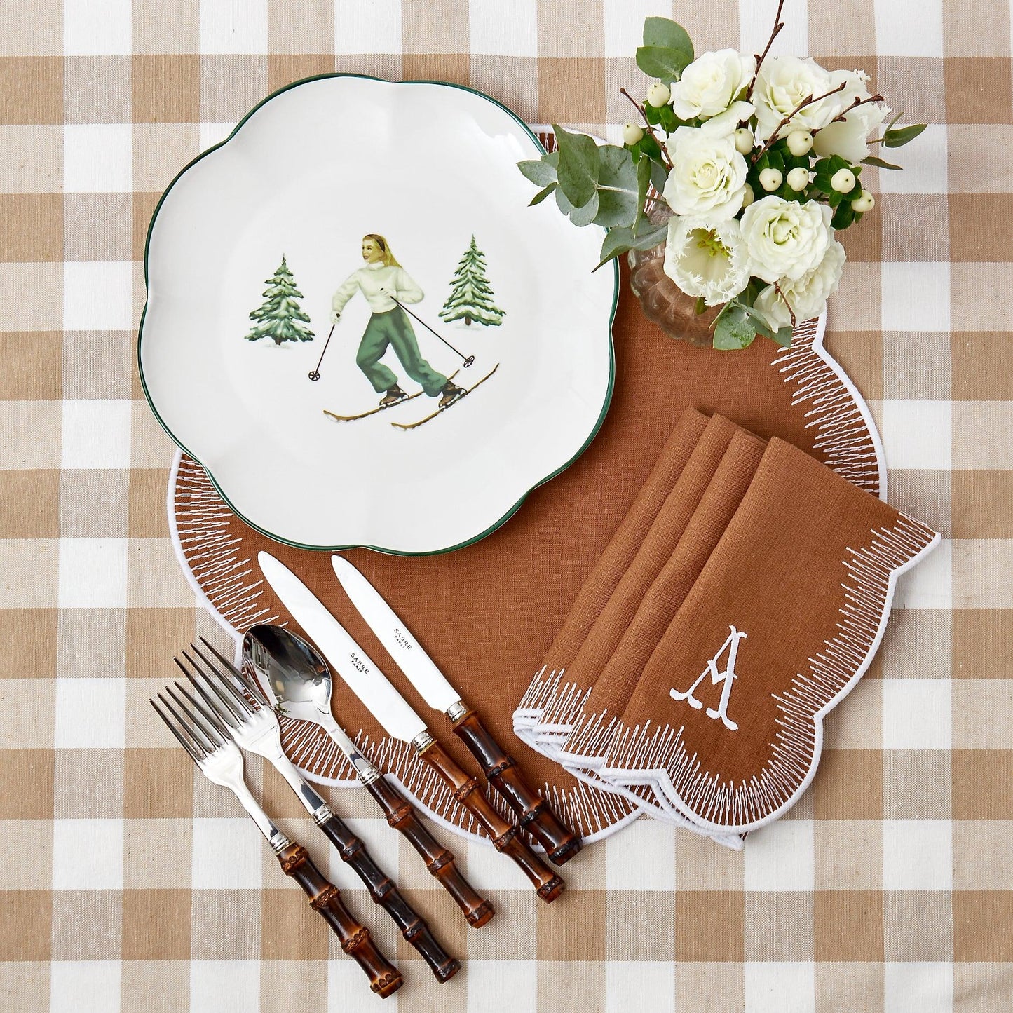 Caramel Alathea Linen Napkins (Set of 4)