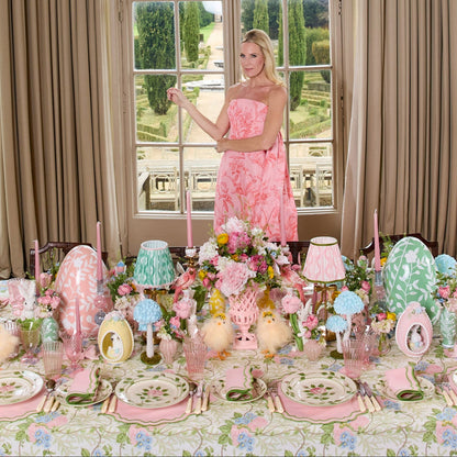 Pink & Blue Lady Isabella's Garden Tablecloth