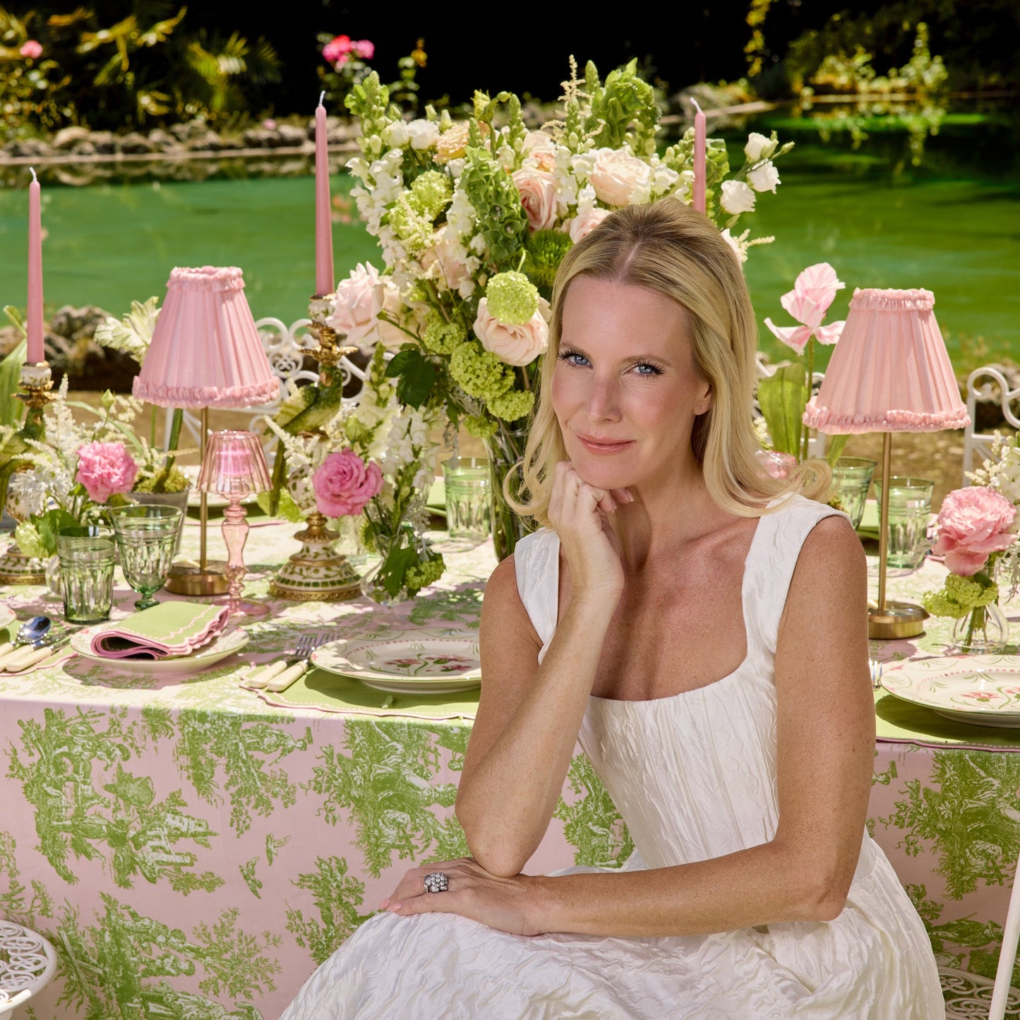 Green & Pink Gisele Napkins (Set of 4)