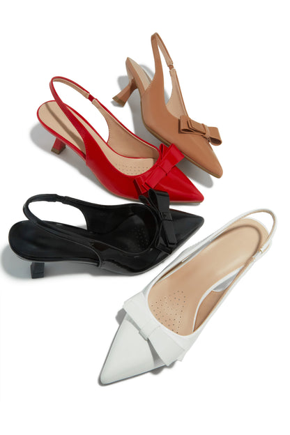 Alayna Mid Heel Slingback Pumps - Nude