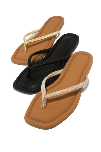 Slip Into Summer Thong Sandals - Gold